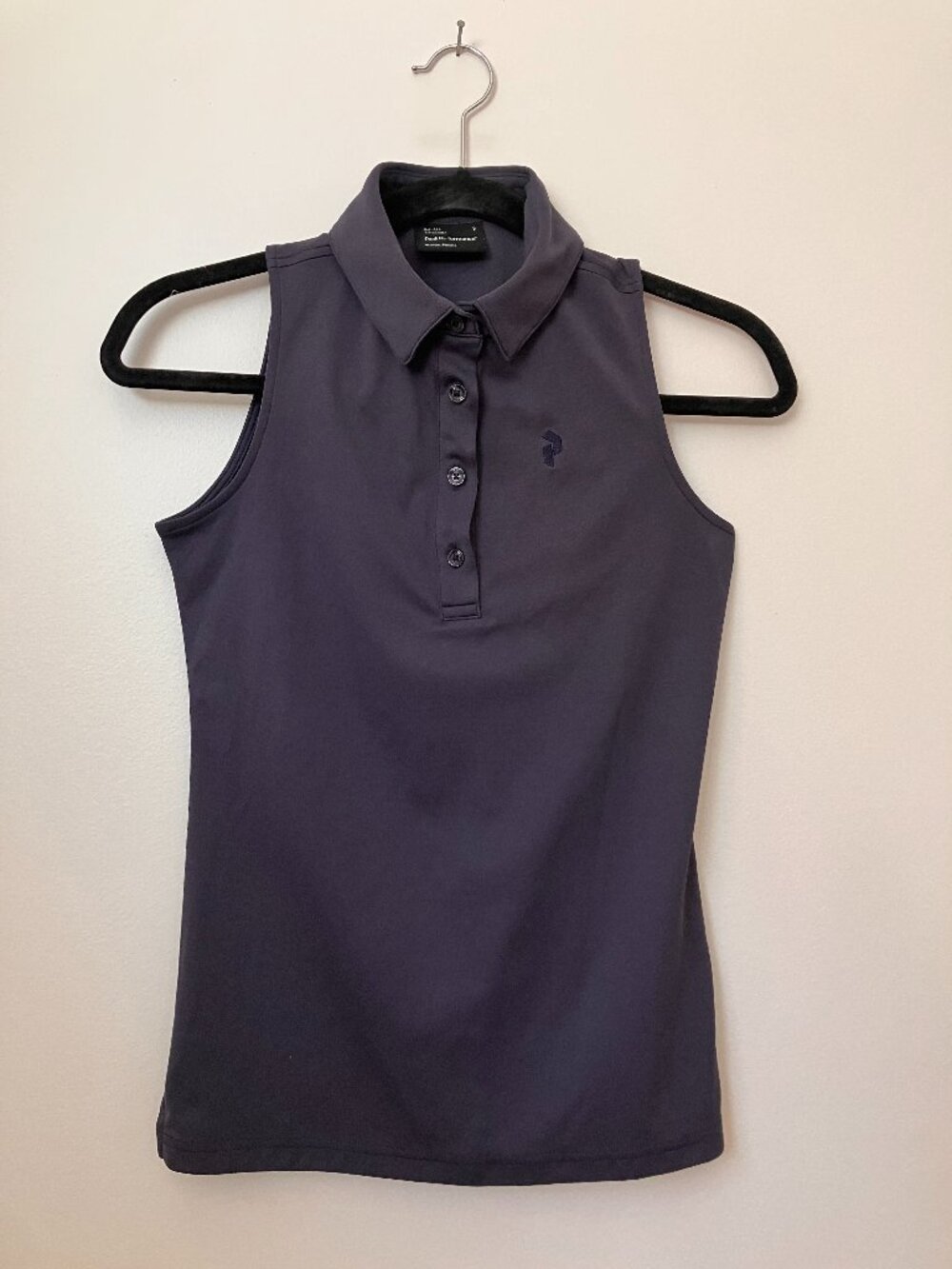 Peak Performance Sleeveless Polo | Golf or tennis Top | Slate Purple | size S